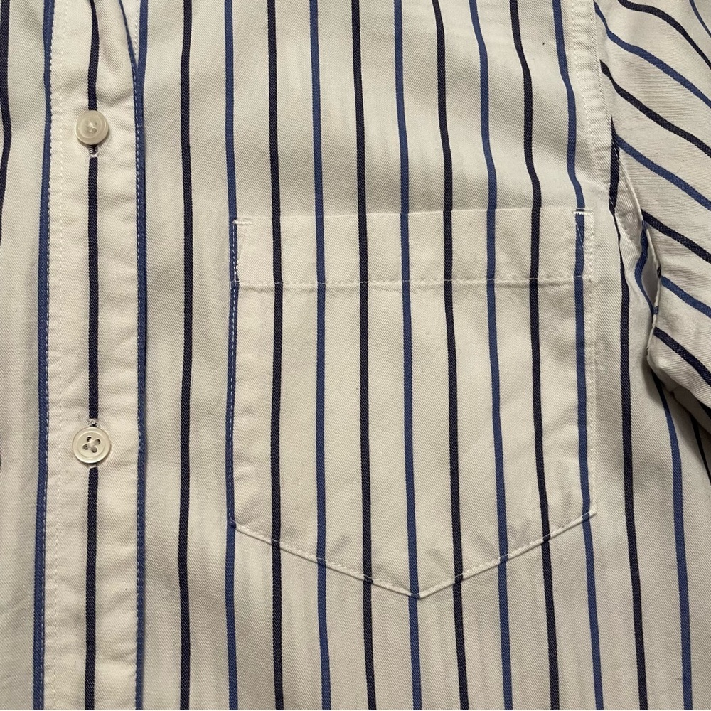 Madewell Tomboy Classic Ex-Boyfriend White Blue Striped Button Down Shirt size M - Picture 7 of 16